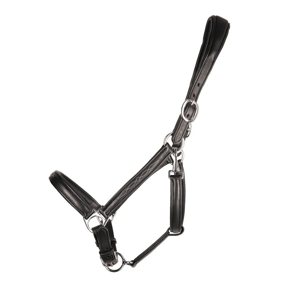 ProPresicce Softy Leather Head Collar by Hy Equestrian (Black with Silver Hardware)