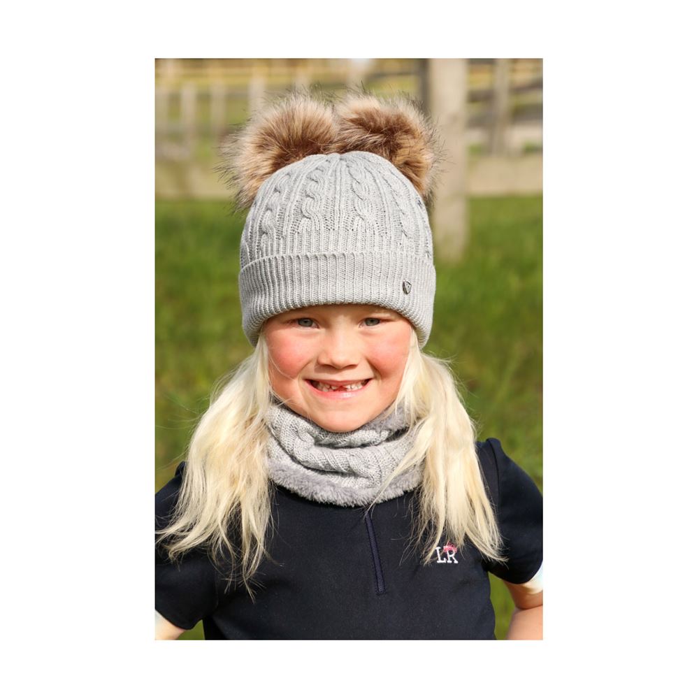 Hy Equestrian Morzine Children's Hat and Snood Set (Grey)