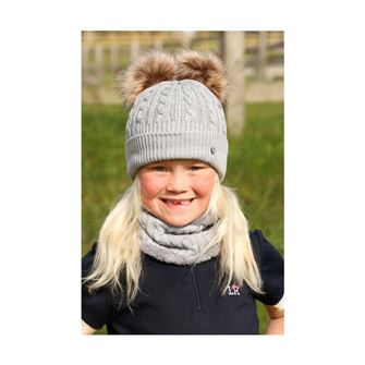 Hy Equestrian Morzine Children's Hat and Snood Set (Grey)