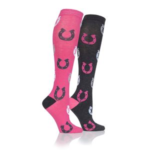 Storm Bloc Epsom Kids Horse Shoe Twin Pack Socks