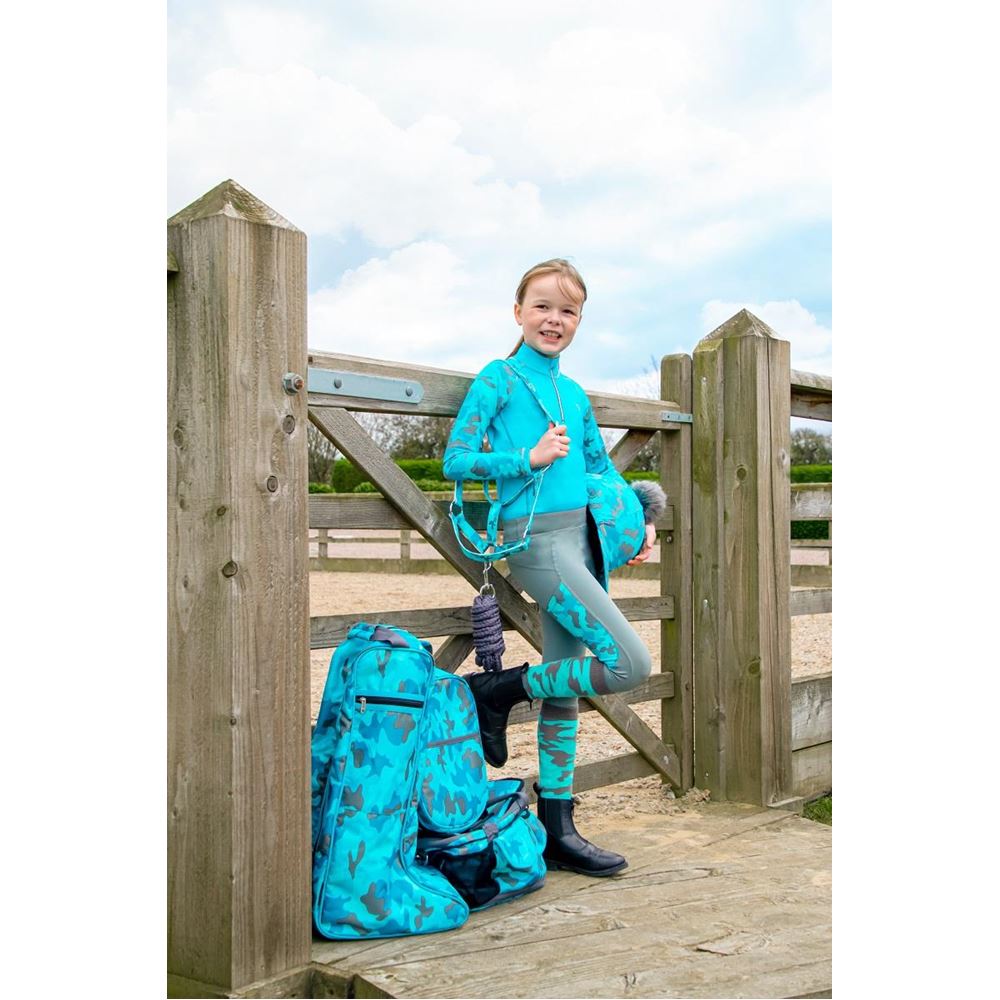 Hy Equestrian DynaForce Riding Tights (Pacific/Grey)