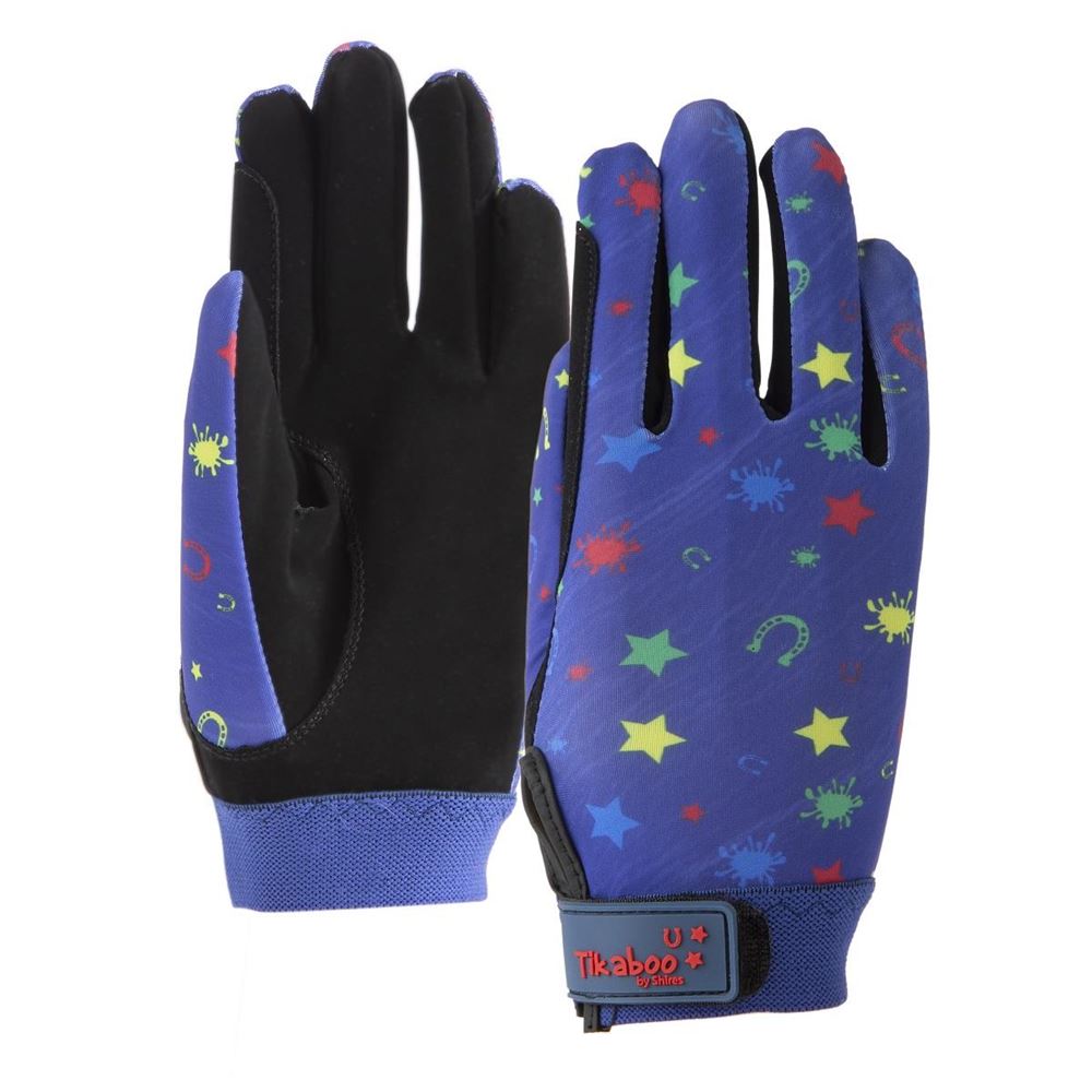 Shires Tikaboo Riding Gloves - Child (Navy Splodge)