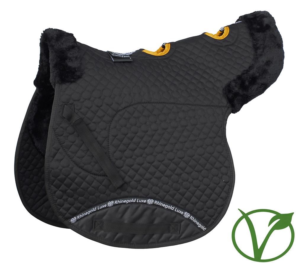 Rhinegold Luxe Fur Vented Numnah (Black/Black)