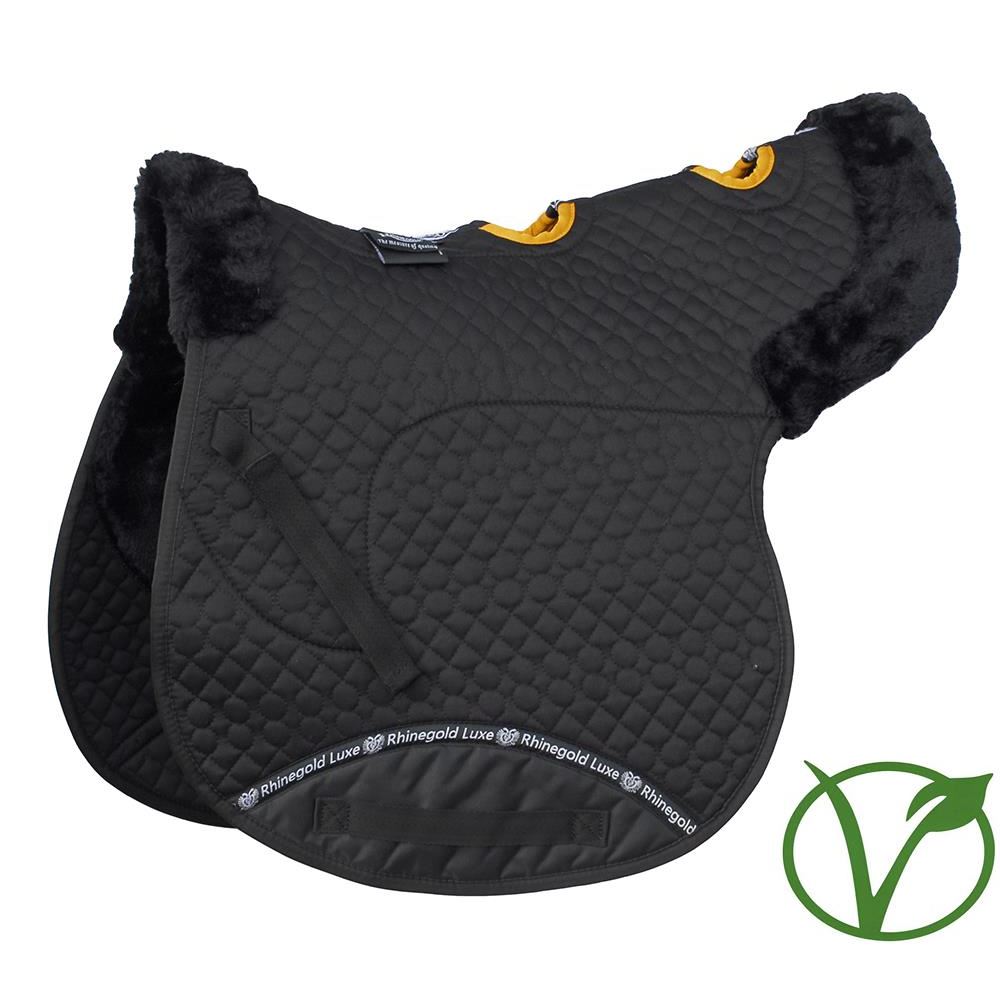 Rhinegold Luxe Fur Vented Numnah (Black/Black)