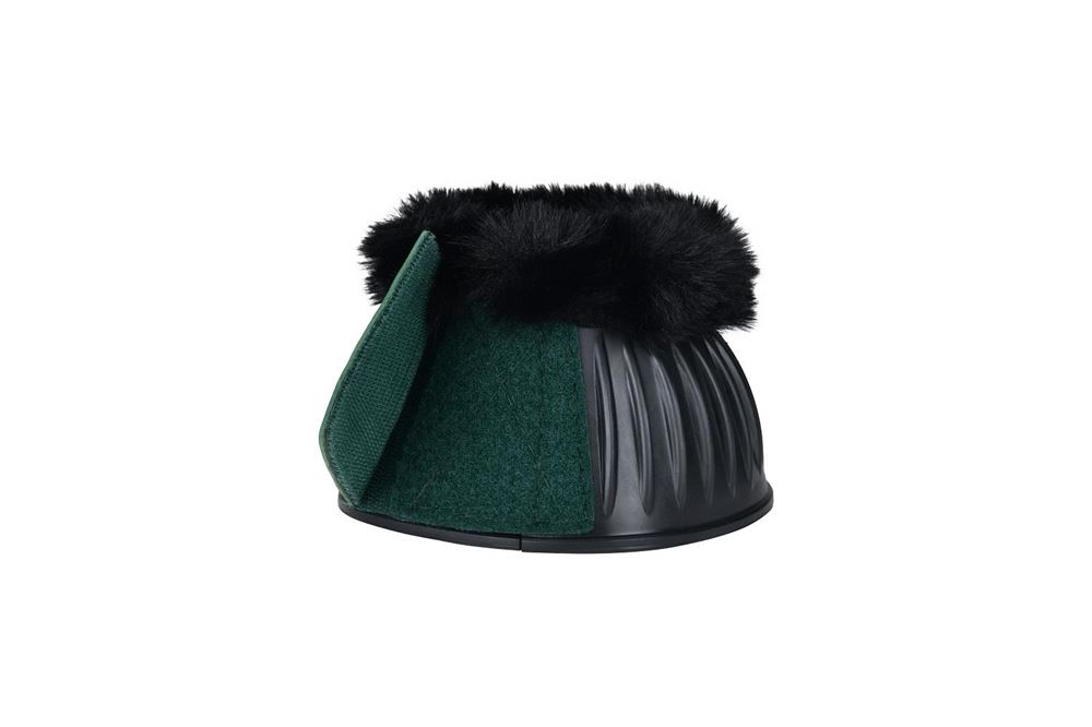 Weatherbeeta Tough-Tec Prime Fleece Trim Rubber Bell Boots (Black/Forest Green)