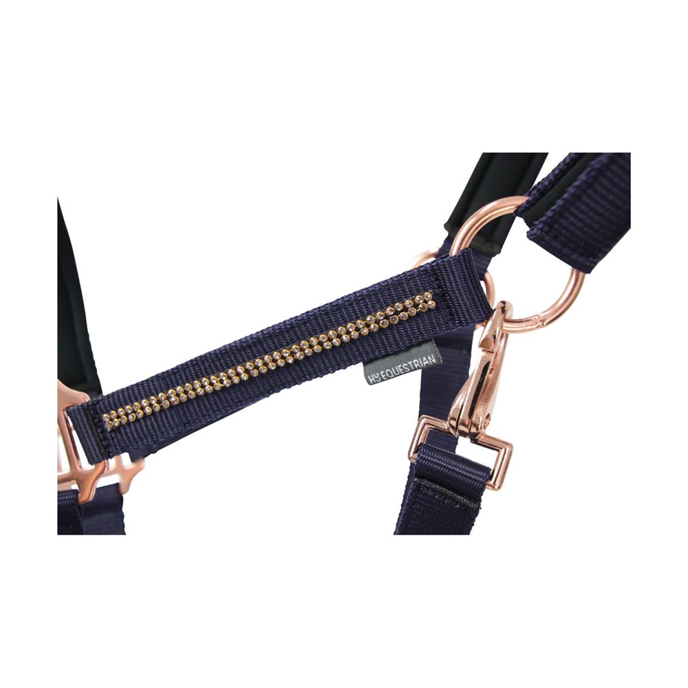 Hy Equestrian Sparkling Head Collar & Lead Rope Set (Black)