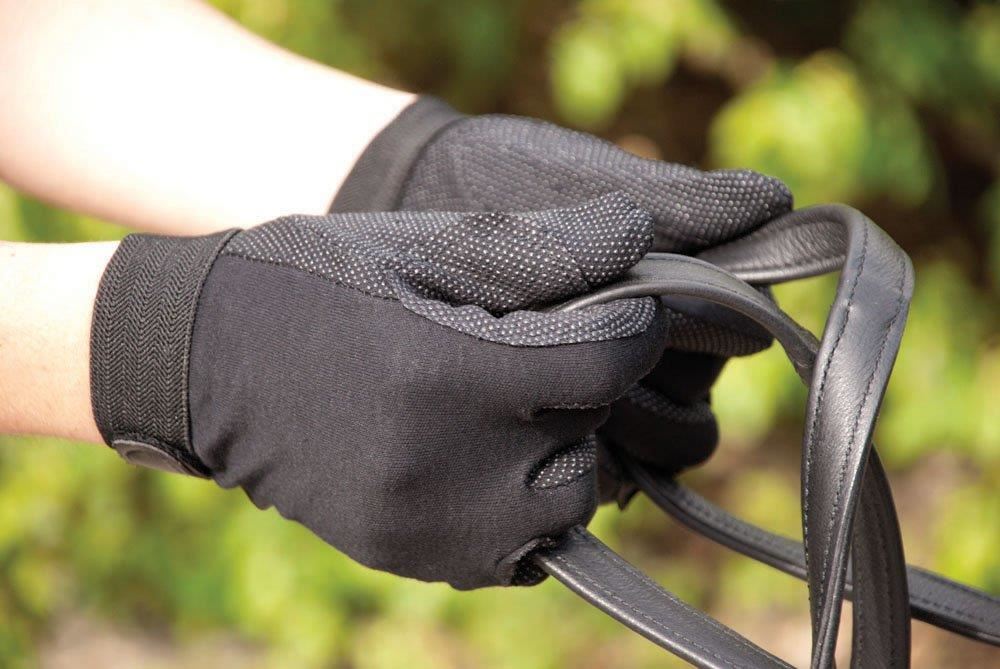Rhinegold Cotton Pimple Palm Gloves (Black)