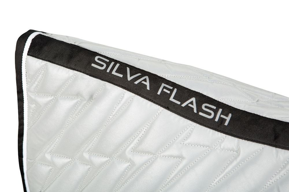 Hy Equestrian Silva Flash Reflective Saddle Pad (Black/Reflective Silver)