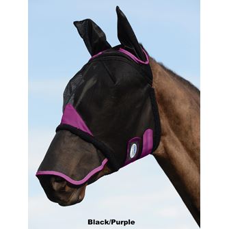 Weatherbeeta Comfitec Durable Mesh Mask with Ears & Nose (Black/Purple)