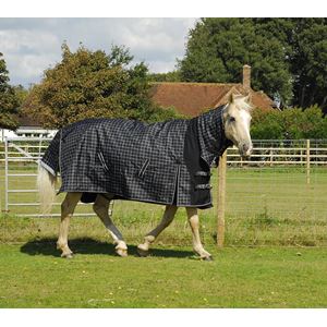 Rhinegold Elite Montpelier Full Neck Combo Outdoor Rug - 100g (Black/White Check)