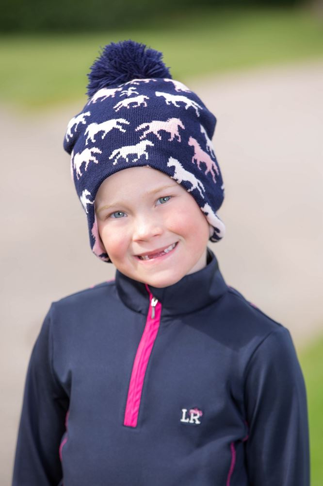 Hy Equestrian Flaine Children's Hat and Headband Set (Navy/Pink)